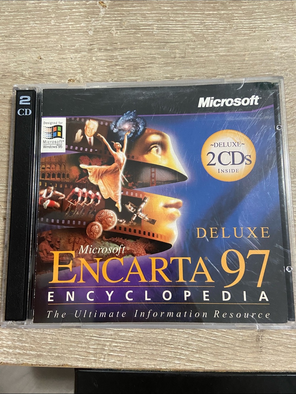 Vintage PC Software - Microsoft Encarta 97 Deluxe Encyclopedia 2CD W/Key VGC